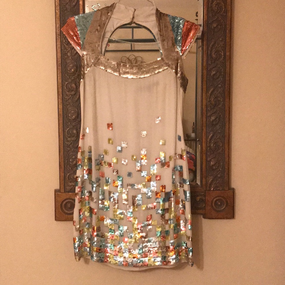 French Connection Multi Sequin Dress - Size 4